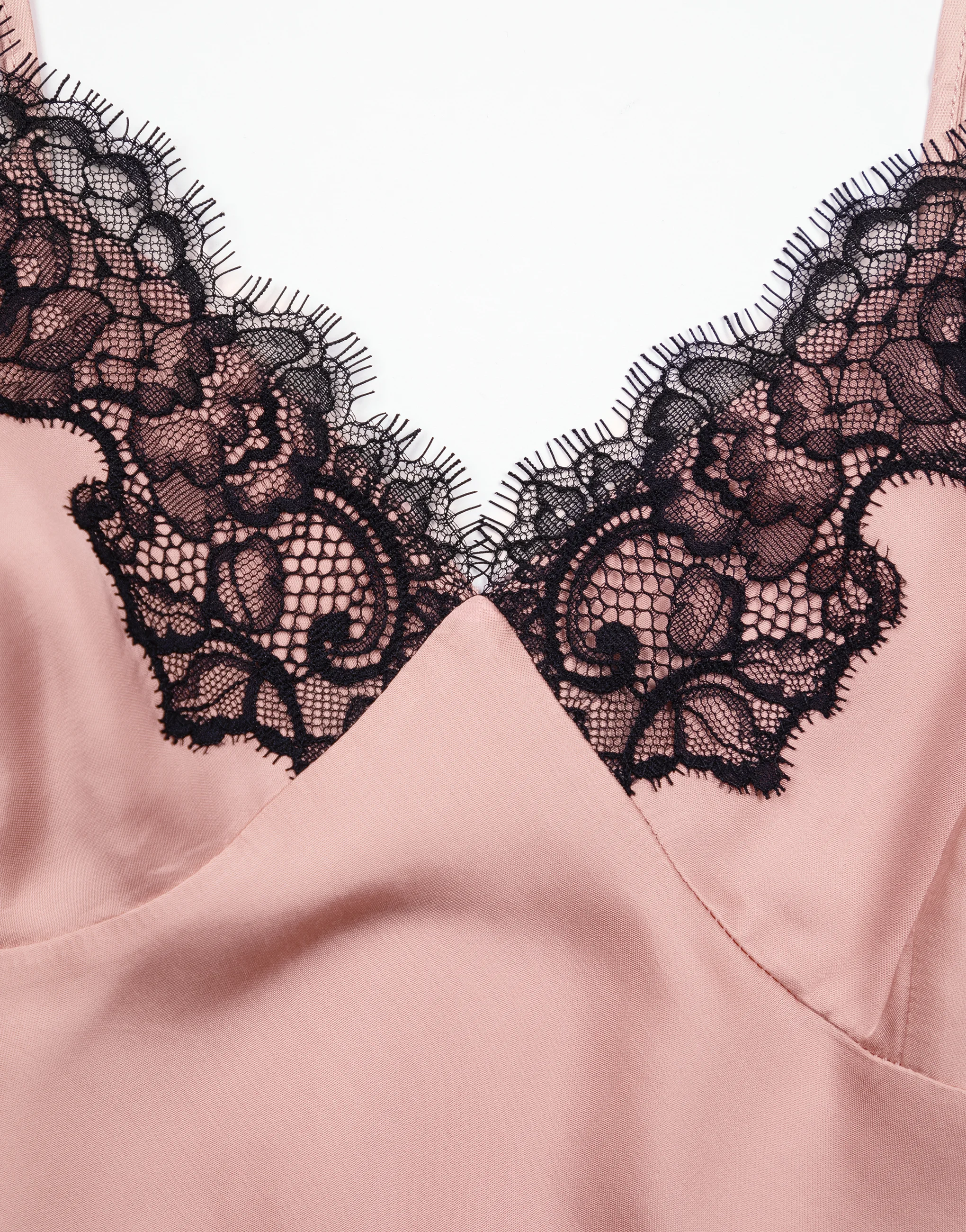 Сорочка на бретелях PD1218 пудрово-розовый - 5