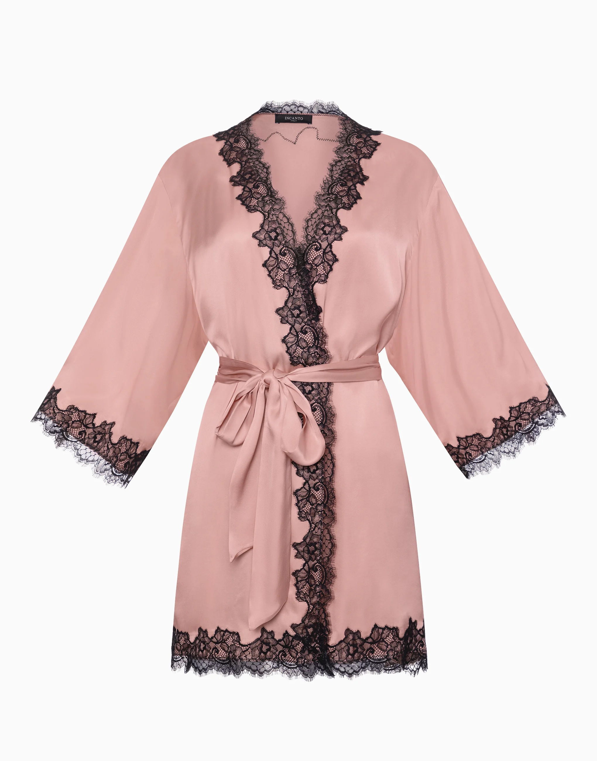 Халат с рукавами 3/4 PD1218 пудрово-розовый - 5