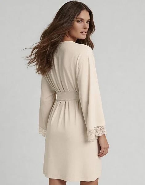 Халат с рукавами 3/4 INCANTO PD1220 кремовый - 2