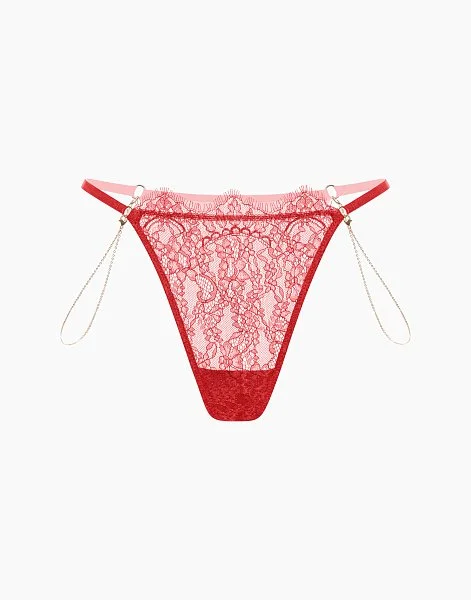 Стринги высокая посадка CD1136 красный - 5