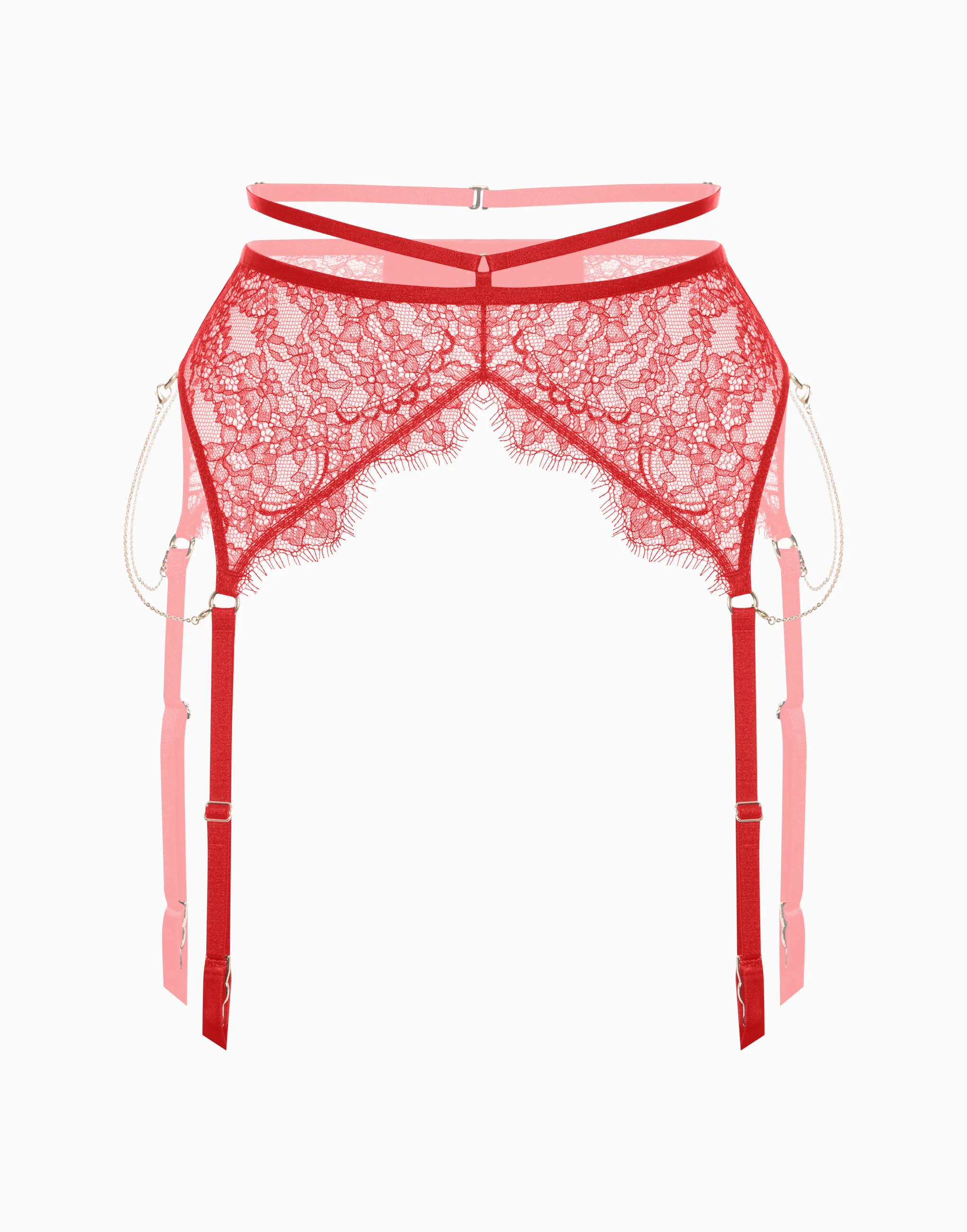 Пояс для чулок CD1136 красный - 4