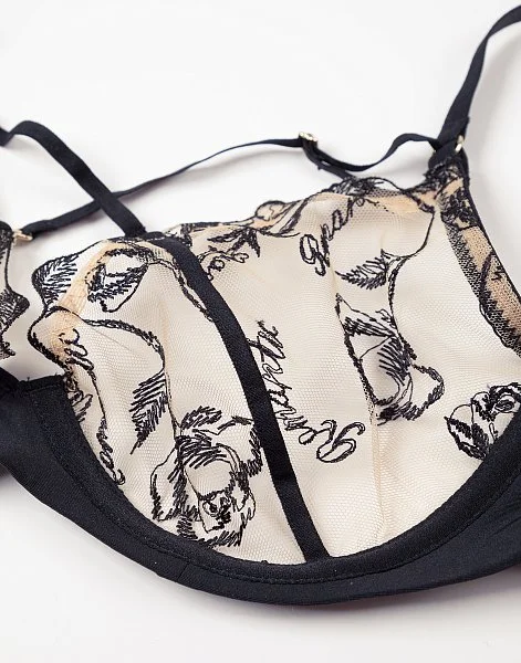 Бюстгальтер с мягкими чашками на стане Palermo CD689 черный/нюдовый - 5