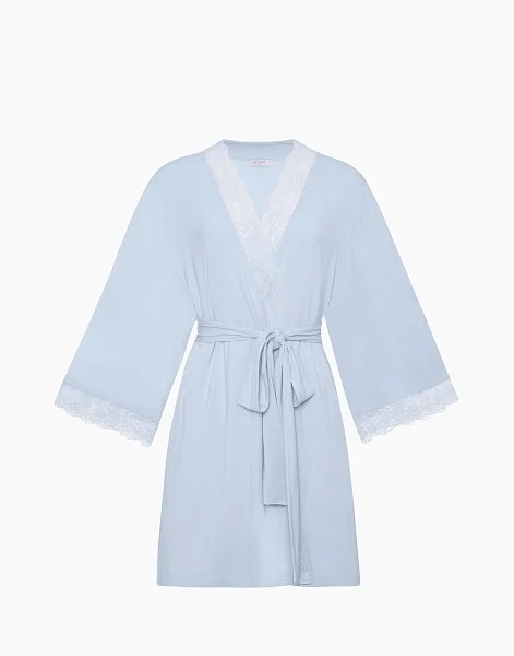 Халат с рукавами 3/4 INCANTO PD1220 голубой - 5