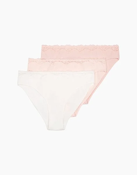 Набор из 3-х хлопковых трусиков слипов средняя посадка MD996 - 1