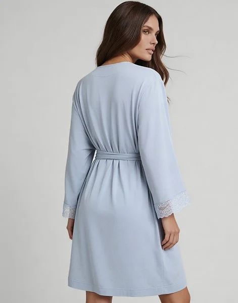 Халат с рукавами 3/4 INCANTO PD1220 голубой - 2