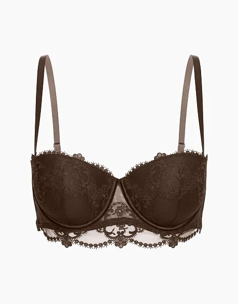 Бюстгальтер балконет Пуш-ап с формованными чашками на стане CD455 коричневый - 4