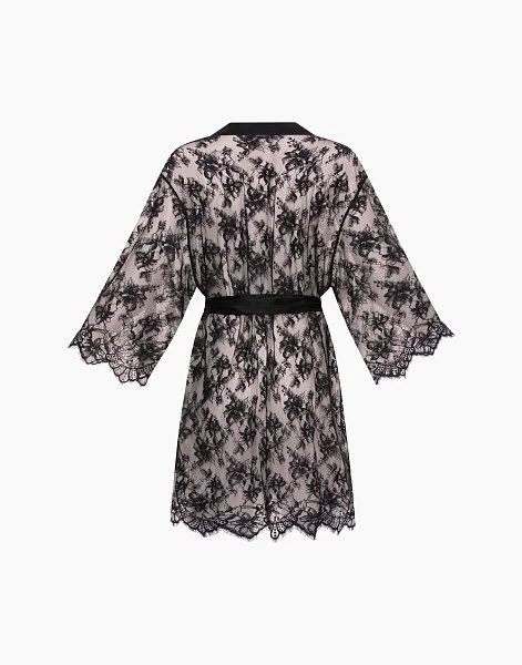 Халат с рукавами 3/4 PD1084 черный - 2