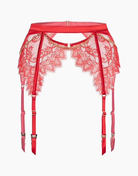 Пояс для чулок CD870 красный - 4