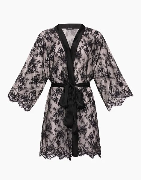 Халат с рукавами 3/4 PD1084 черный - 1