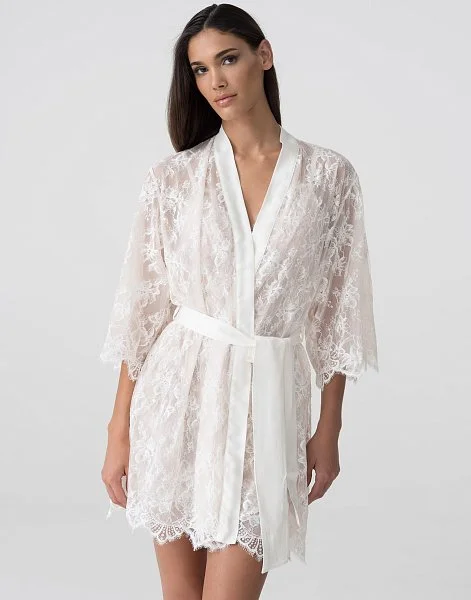 Халат с рукавами 3/4 PD1084 латте - 2