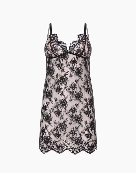 Сорочка на бретелях PD1084 черный - 1