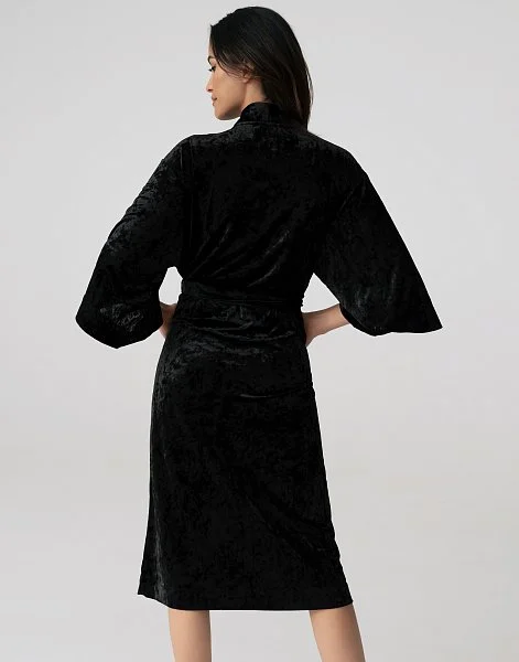 Халат с рукавами 3/4 PD1135 черный - 3