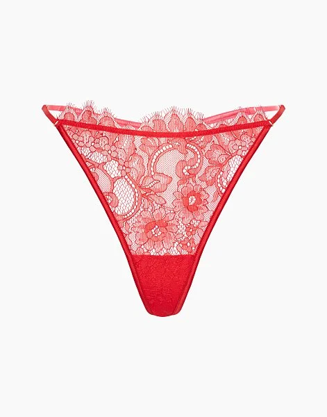 Стринги высокая посадка CD870 красный - 4