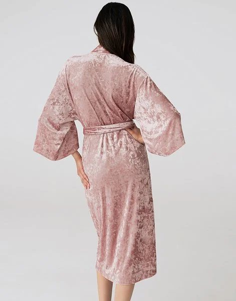 Халат с рукавами 3/4 PD1135 пудрово-розовый - 3