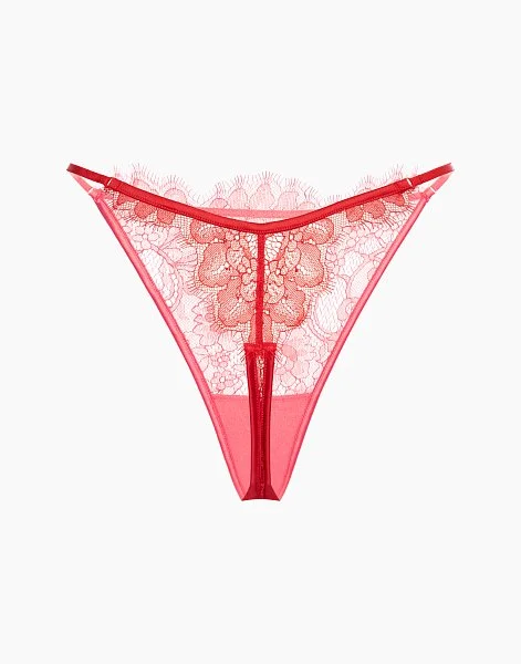 Стринги высокая посадка CD870 красный - 5