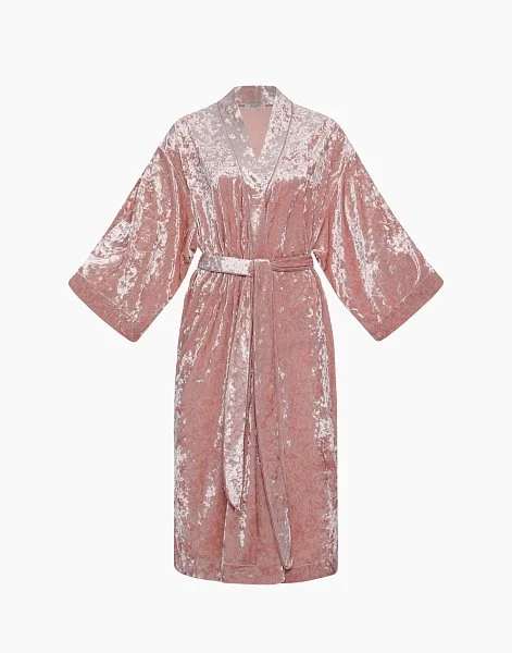 Халат с рукавами 3/4 PD1135 пудрово-розовый - 1