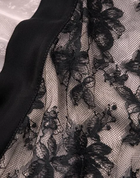 Халат с рукавами 3/4 PD1084 черный - 3