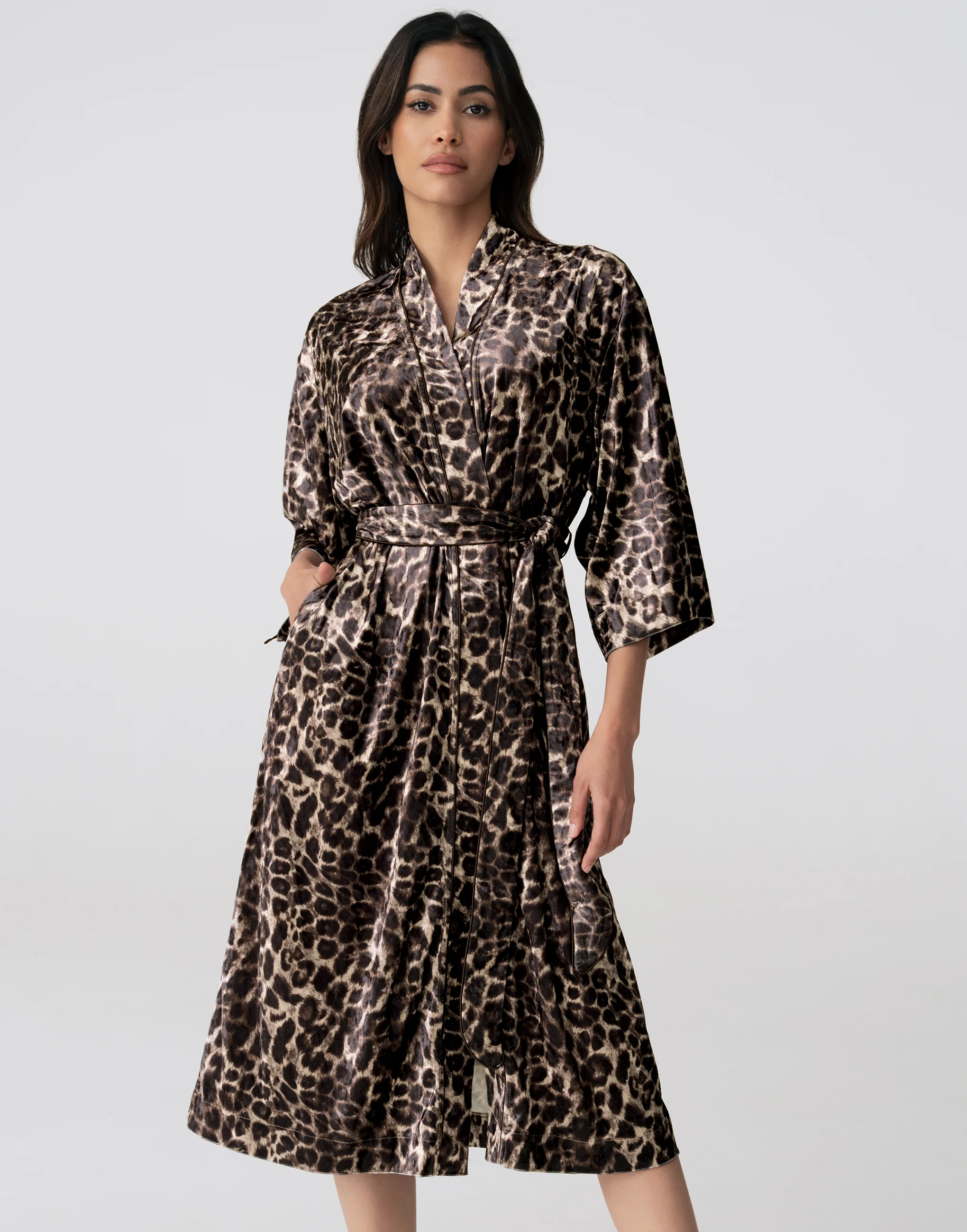 Халат с рукавами 3/4 PD1135 миндальный - 2