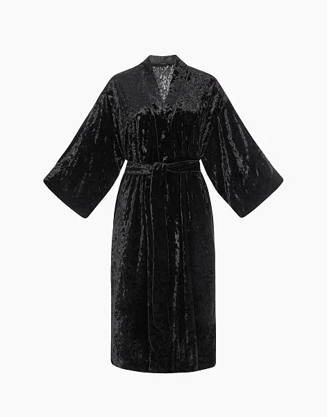 Халат с рукавами 3/4 PD1135 черный - 1